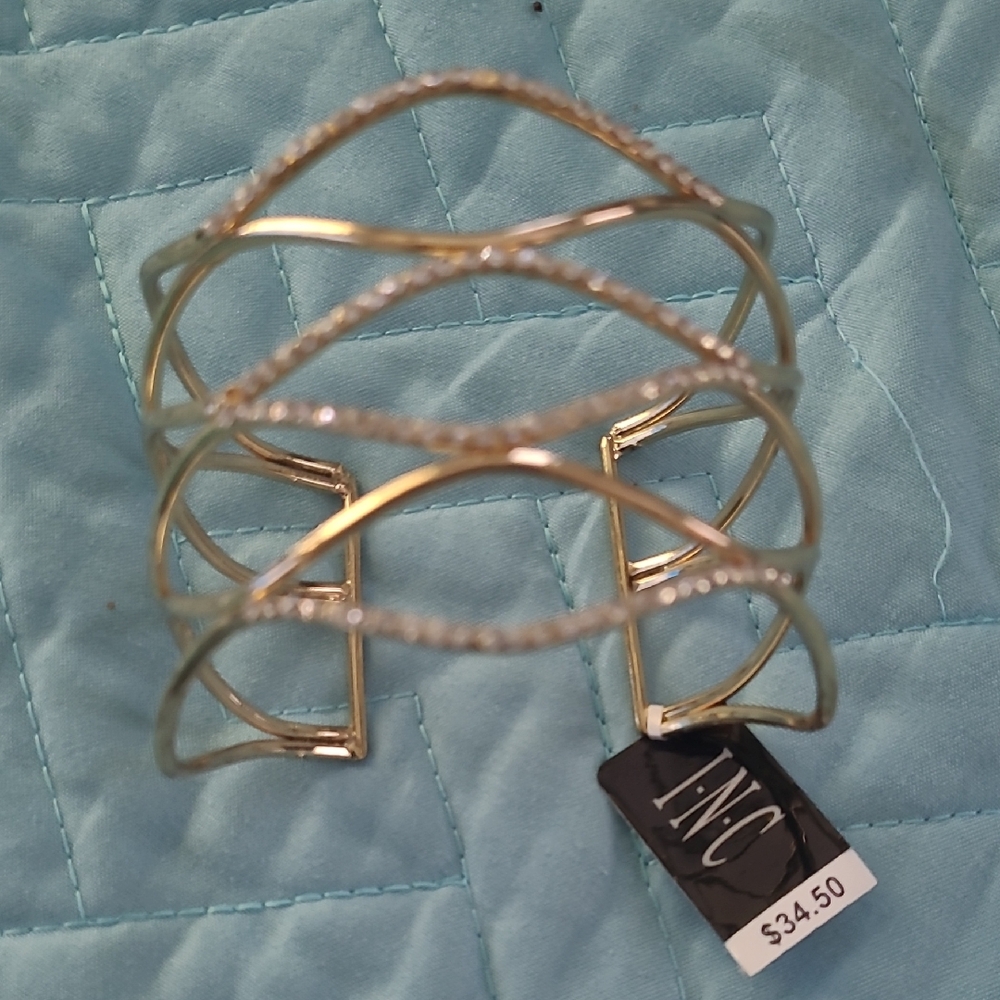 INC Gold Tone Cuff Bracelet
